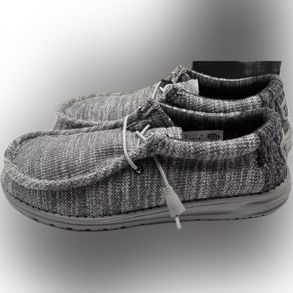 HEY DUDE Men’s WALLY Stretch Platinum Grey Casual Slip On Shoes 🌺  men 7 women 9 - Picture 2 of 6